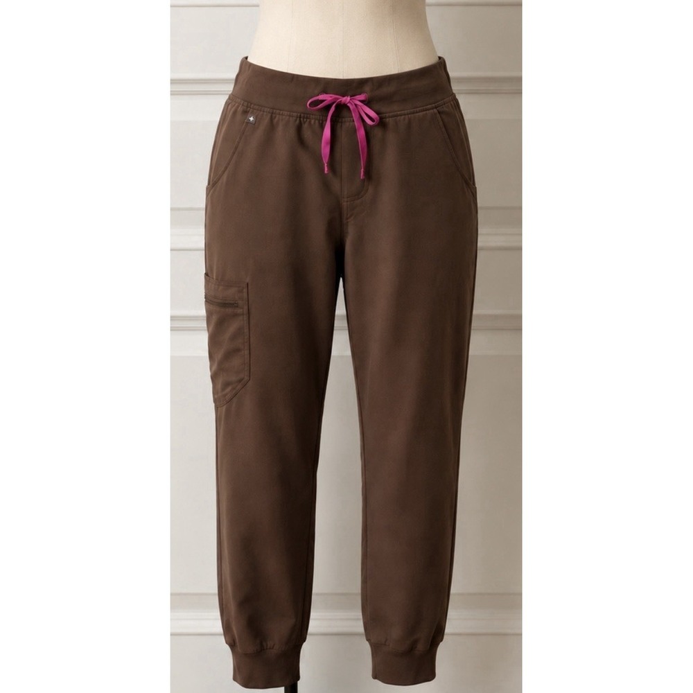 FIGS Women's Zamora Jogger Scrub Pants Bottoms Smokey Taupe Size Medium Petite M